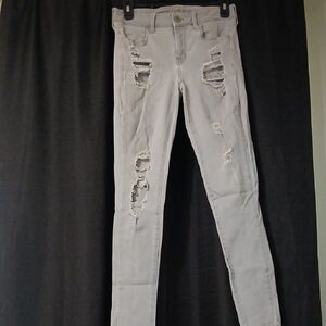American Eagle Outfitters Light Gray Denim Jeans